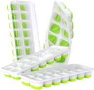 🧊 doqaus easy-release silicone ice cube trays 4 pack - flexible 14-ice cube trays with spill-resistant removable lid. lfgb certified, bpa free stackable ice trays for cocktails, freezing logo