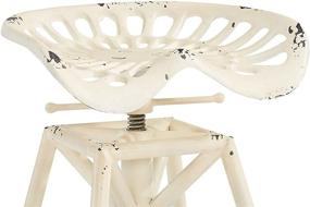 img 1 attached to Enhance Your Space with Armen Living Osbourne Adjustable Barstool in Antique White Metal Finish