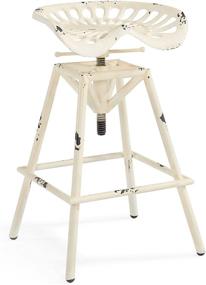 img 3 attached to Enhance Your Space with Armen Living Osbourne Adjustable Barstool in Antique White Metal Finish