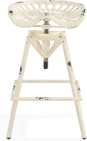 img 2 attached to Enhance Your Space with Armen Living Osbourne Adjustable Barstool in Antique White Metal Finish