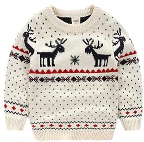 img 1 attached to 🔥 Amao Children's Fireplace Pullover: Festive Boys' Christmas Clothing