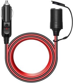 img 4 attached to 🔌 Cllena 10 Feet 12V Cigarette Lighter Extension Cord with 20Amp Fuse - Heavy Duty 14 AWG Cable Wire for 12V/24V Power Outlet