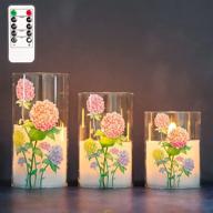 🕯️ silverstro hydrangea flameless candles set of 3 with remote - love theme glass led candles | battery operated home party christmas decor логотип