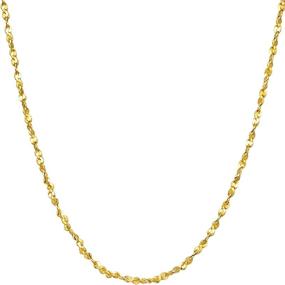 img 4 attached to 24k Real Gold Plated Twisted Nugget Chain Necklace by Lifetime Jewelry - 1.2mm