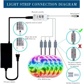 img 3 attached to 🌈 32.8FT Smart LED Light Strip Kit for Bedroom, RGB Color Changing LED Tape Lights with APP Control, Remote, 5050 SMD 12V, Perfect for Kitchen Cabinet, TV Bar, Party