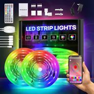 🌈 32.8ft smart led light strip kit for bedroom, rgb color changing led tape lights with app control, remote, 5050 smd 12v, perfect for kitchen cabinet, tv bar, party логотип