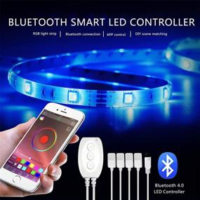 img 2 attached to 🌈 32.8FT Smart LED Light Strip Kit for Bedroom, RGB Color Changing LED Tape Lights with APP Control, Remote, 5050 SMD 12V, Perfect for Kitchen Cabinet, TV Bar, Party