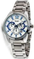 stauer classic chronograph stainless bracelet logo