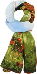 img 3 attached to Elegna 100% Luxurious Silk Scarf - Claude Monet Famous Painted Scarves for Enhanced SEO