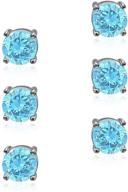 sparkling blue topaz solitaire stud earrings set: stunning 6mm round-cut design for women & teen girls logo