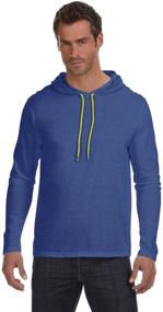 img 2 attached to Anvil Lightweight Long Sleeve Hooded T Shirt Men's Clothing