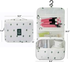 img 2 attached to 👜 Portable Travel Makeup Bag with Hanging Toiletry Organizer – Water Resistant Cosmetic Pouch for Women and Girls - Perfect Travel Gift