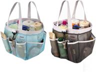 🛁 convenient and versatile ipegtop 2 pack portable mesh shower caddy with 9 storage pockets – perfect organizer for college dorm, travel, gym & camping – quick dry tote bag with double handles (baby blue & grey) logo