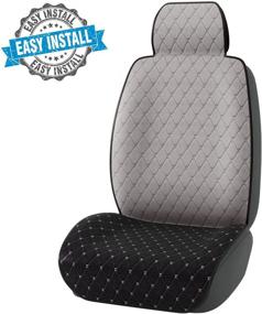 img 4 attached to 🚗 CAR PASS Two Tone Sideless Universal Fit Car Seat Cover - Black with Gray (One Set Package)