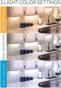 img 1 attached to 💡 Nadair 11-inch LED Swivel Plug-In Under Cabinet Lighting Kit - Ultra-Slim, Dimmable with 3 Color Modes, Ideal for Closet and Kitchen Cabinet - Built-In & Linkable