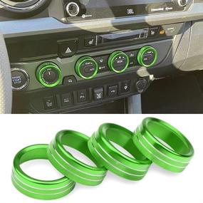 img 4 attached to 🌿 Green Air Conditioner AUTO Switch CD Button Knob Cover Decor Trim for Toyota Tacoma Accessories, Compatible with Toyota Tacoma 2016-2020