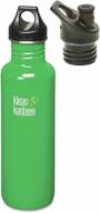 organic garden 27oz klean kanteen bottle - with bonus sport cap options: loop cap and extra sport cap логотип