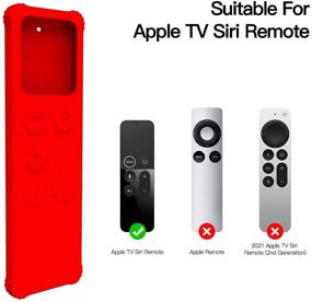 img 3 attached to AWINNER Protective Case Compatible For Apple TV 4K 5Th / 4Th Gen Remote/HD Siri Remote (1St Generation) - Lightweight [Anti Slip] Shock Proof Silicone Cover For Apple TV Siri Remote Controller (Red)