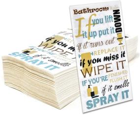 img 3 attached to 100 Toilet Etiquette Guest Napkins - 3 Ply Disposable Paper Towels with Toilet Rules. Ideal for Hostess Gifts, Showers, Powder Rooms, Gyms, Spas, Weddings, Parties. Decorative Hand Napkins for Home and Events.