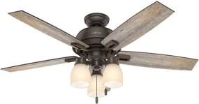 img 4 attached to 🔸 52-inch Hunter Donegan Indoor Ceiling Fan with LED Lights and Pull Chain Control in Onyx Bengal