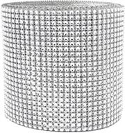 💎 glam up your décor with goldenvalueable diamond ribbon mesh wrap acrylic bling rhinestone roll - 4.75" x 10 yards (silver) logo