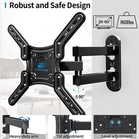 img 2 attached to 📺 Everstone TV Wall Mount Bracket: Tilting Swivel Extension for 28"-60" TVs, VESA 400mm, up to 80lbs