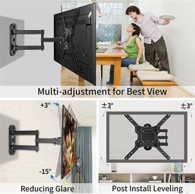img 1 attached to 📺 Everstone TV Wall Mount Bracket: Tilting Swivel Extension for 28"-60" TVs, VESA 400mm, up to 80lbs