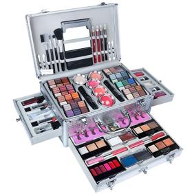 img 4 attached to 💄 Versatile JasCherry All-in-One Make-up Box Set: Ultimate Cosmetic Storage Case for Professional Beauty Enthusiasts, Including Eyeshadow, Concealer, Lip gloss, Blusher, Compact Powder, Eyebrow Pencil, Make-up Brush #1