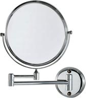 🔍 crw 10x magnifying makeup mirrors wall mount - dual sided bathroom magnification vanity mirror for flexible use - 360 degree swivel, 8 inch, chrome finish logo