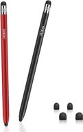 🖊️ meko stylus pens: 2-in-1 touch screen stylus for ipad, iphone, samsung and more - black & red logo