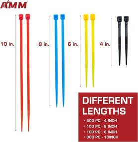 img 2 attached to 🔒 AMM 1000-Pack Assorted Cable Ties - Contains 4, 6, 8 & 10-Inch Sizes - Convenient Plastic Canister - Easy Storage & Portability - Ideal Gift Packaging