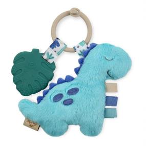 img 4 attached to 🦖 Itzy Ritzy Infant Toy & Teether - Itzy Pal; Lovey, Crinkle Sound, Textured Ribbons & Silicone Teether; Dinosaur Design