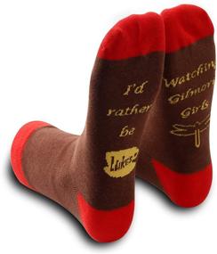 img 1 attached to 💕 GJTIM Gilmore Gift: I’d Rather Be Watching Gilmore Girls Socks Set - Perfect Best Friend Gift!