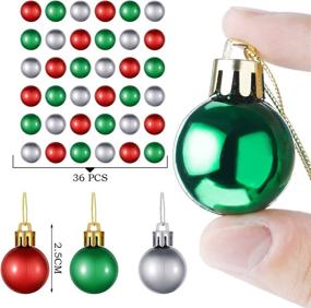 img 3 attached to 🎄 Mini Christmas Tree Ball Christmas Ornaments - Xmas Plastic Hanging Baubles Decoration for Xmas Tree, Red/Silver/Green (48 pack)