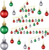 🎄 mini christmas tree ball christmas ornaments - xmas plastic hanging baubles decoration for xmas tree, red/silver/green (48 pack) логотип