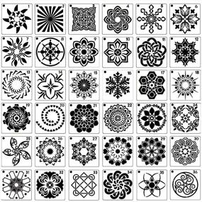 img 4 attached to 🎨 36 PCS Mandala Stencils Set, Reusable Template Painting Stencils for DIY Art, Crafts, Scrapbook Projects