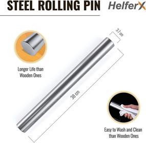 img 3 attached to 🥖 HelferX 15-Inch Stainless Steel Rolling Pin for Enhanced Baking - Ideal for Fondant, Dumpling, Ravioli, and Pizza Dough