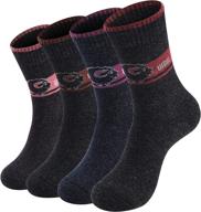 🧦 stay cozy and active with a 4-pack of women's wool socks for sports, hiking, and winter warmth логотип