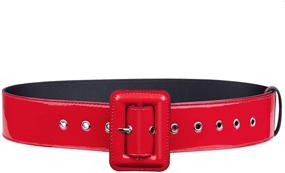 img 4 attached to Moonsix Patent Leather Grommet Buckle Women's Accessories for Belts
