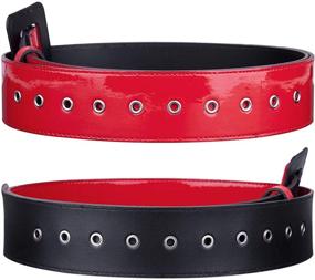 img 3 attached to Moonsix Patent Leather Grommet Buckle Women's Accessories for Belts