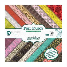 img 4 attached to 🎨 Vibrant Paperhues Foil Fancy Collection: 12x12" Handmade Scrapbook Papers - 24 Sheets