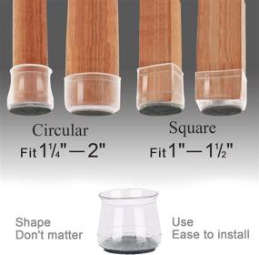 img 2 attached to 🪑 20Pcs Chair Leg Floor Protectors - Silicone Covers with Felt Bottoms for Floor Protection, Non-Slip Pads and Caps to Prevent Scratches, Reduce Noise, and Allow Smooth Furniture Movement - Transparent/Table Leg Covers Included