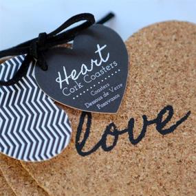 img 1 attached to Chic Heart Cork Coasters by Kate Aspen: Set of 4 for Elegant Table Protection