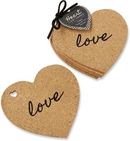 img 4 attached to Chic Heart Cork Coasters by Kate Aspen: Set of 4 for Elegant Table Protection