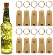 🌻 enhance your garden, wedding, christmas & party décor with betus 10 pack wine bottles cork string lights - battery powered, warm light - 10 leds/3 ft - packs of 10 логотип