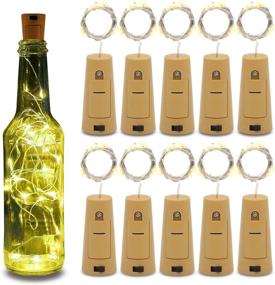 img 4 attached to 🌻 Enhance Your Garden, Wedding, Christmas & Party Décor with Betus 10 Pack Wine Bottles Cork String Lights - Battery Powered, Warm Light - 10 LEDs/3 Ft - Packs of 10