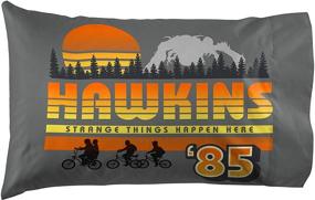 img 4 attached to 🛏️ Stranger Things Hawkins 85 Pillowcase - Double-Sided Super Soft Bedding for Kids (Official Netflix Product) by Jay Franco