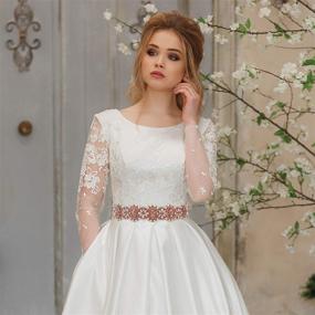 img 3 attached to 🏻 Yanstar Wedding Belt: Dazzling Rhinestone Crystal & Pearl Bridal Sashes