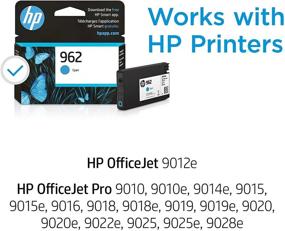 img 3 attached to 🖨️ Original HP 962 Cyan Ink Cartridge for HP OfficeJet 9010 & Pro 9010/9020 Series, Instant Ink Eligible - 3HZ96AN