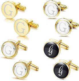 img 4 attached to LOLIAS Cufflinks Alphabet Business Wedding